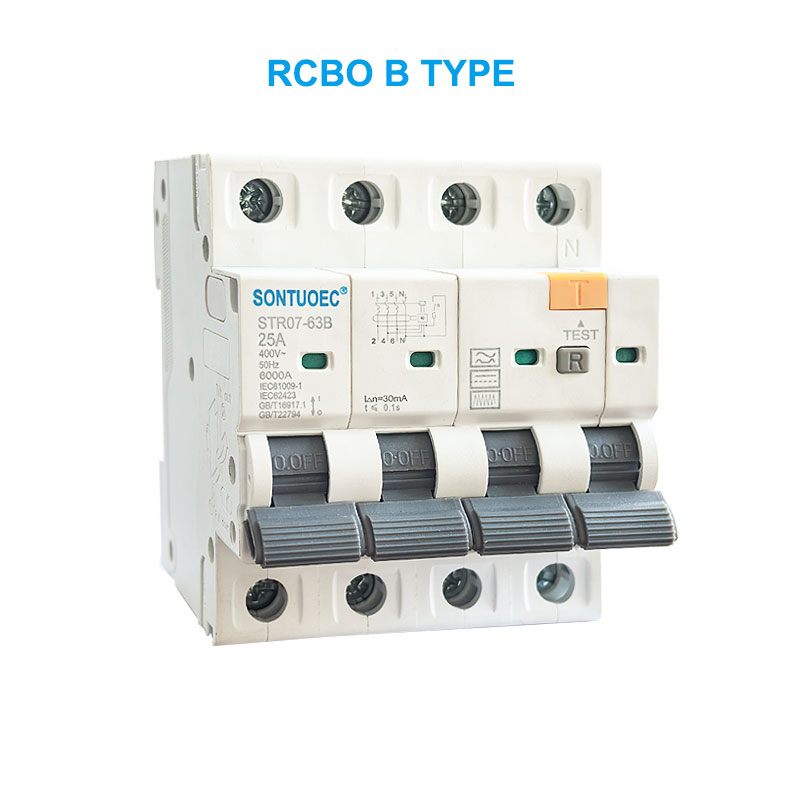 Stro7-63b rcbo b tip 2p 4p rezidyèl aktyèl sikwi brekè