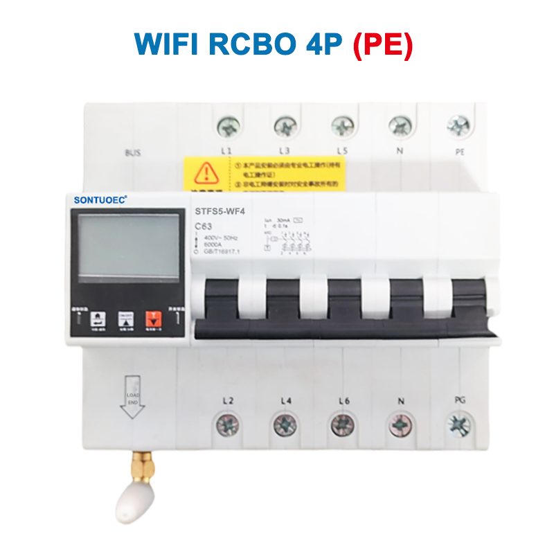 Wifi STFS5-63 Seri Multi Fonksyonèl IoT Entelijan RCBO Entelijan Awondisman Brewer